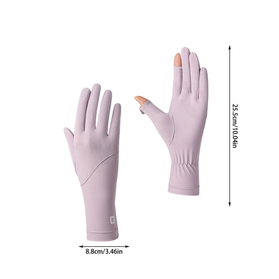 Thin Ice Silk Sun Gloves - UV Protection Driving Cycling Gloves, UPF 50+ Touchscreen, Breathable, Anti-Slip, Lightweight for Women - Purple