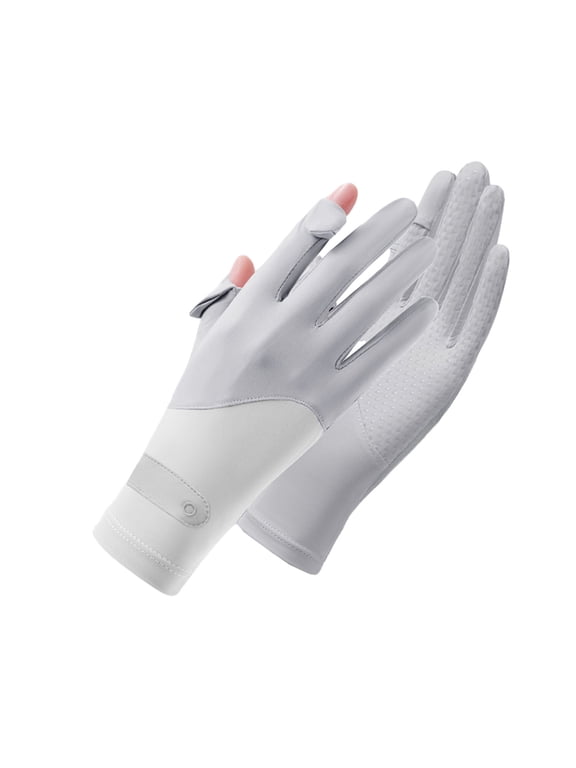 Thin Ice Silk Sun Gloves for Women Men UV Protection Driving Cycling Gloves with Touchscreen Fingers Non-Slip Breathable Summer Outdoor Gloves