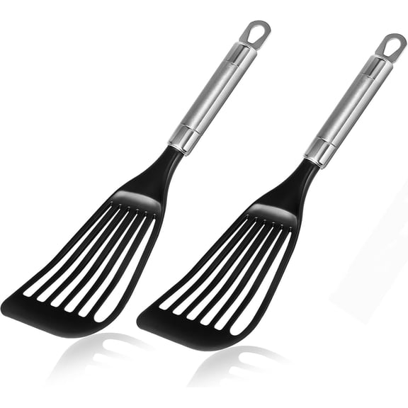 Thin Kitchen Spatula Turner for Egg,Fish, Slotted Flexible Plastic Spatula for Nonstick Cookware, Idea Kitchen Utensil for Egg, Bacon, Fish, Pancakes