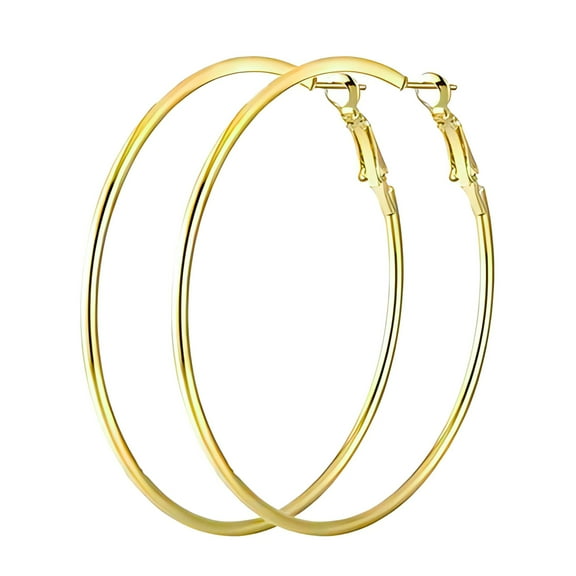 Thin Large Plain Hoop Earrings for Women 70mm Stainless Steel Ginger Lyne Collection
