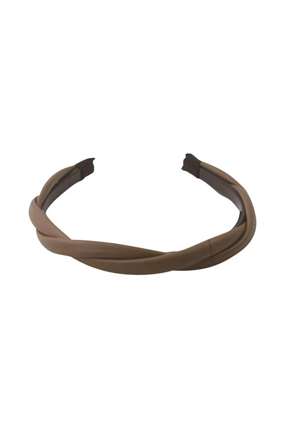 Thin Leather Headbands for Women Cute Braided Twisted Head Bands with Non Slip Design Fashion Beige Brown Black Headbands for Girls Womens Hair Accessories