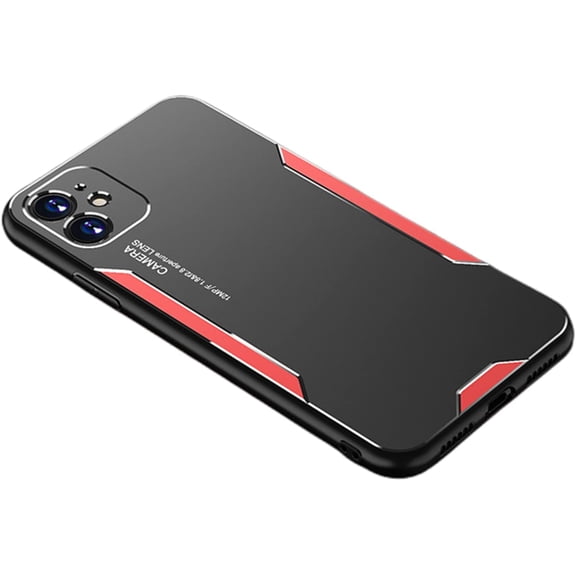 Thin and Light Aluminum Alloy Phone Case for iPhone X XS XR SE 8 7 6 6S Plus Max, Shockproof Metal Matte Back Cover, Durable Protective Hot Shell with Soft Borders(Red,7/8 Plus)