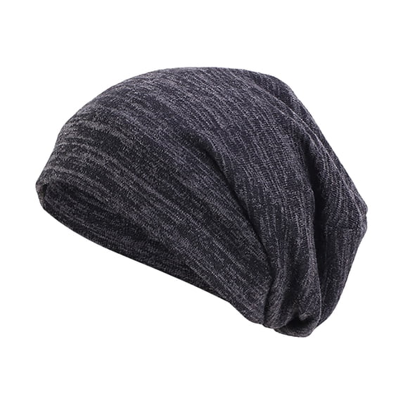 Thin Lightweight Cotton Summer Beanie Hat, Stretch Breathable Skull Sleep Cap, Quick Dry Sports Headwear, Baggy Soft Cap for Running, Cycling, Fishing and All Day Indoor Rest Use,Black