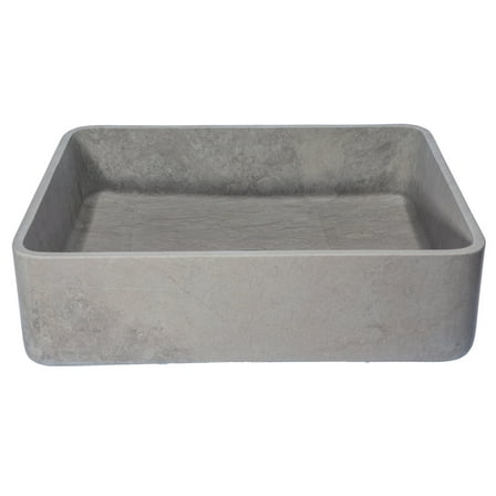 Thin Lip Rectangular Vessel Sink in Molly Grey Marble