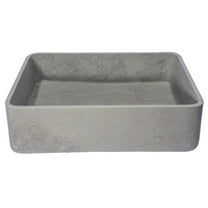 Thin Lip Rectangular Vessel Sink in Molly Grey Marble