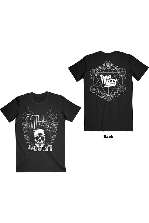 Thin Lizzy Unisex T-Shirt Angel of Death (Back Print) (Large)