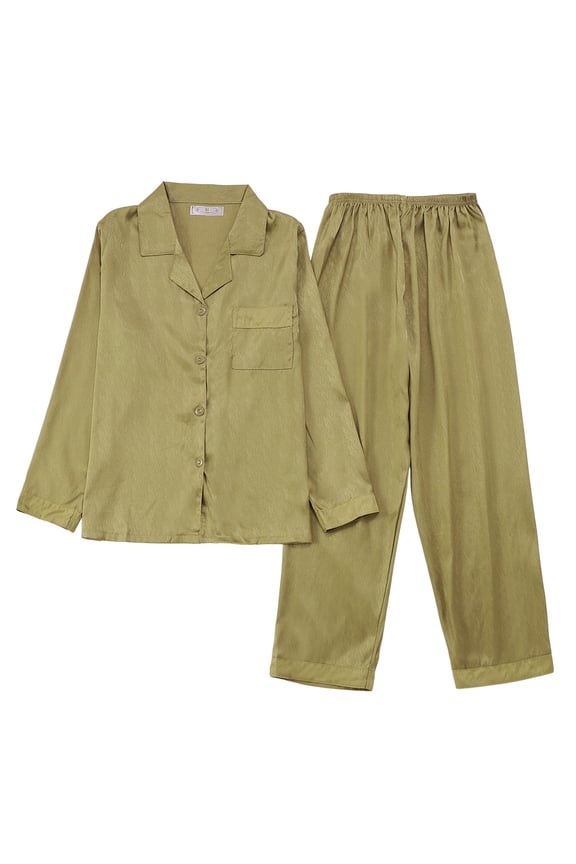 Thin Long Sleeve Suit Spring And Autumn Ice Silk High Sense Ink Painting Leisure Home Clothing