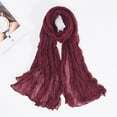 thumbnail image 1 of Thin Long Sun Protection Beach Scarves Pashmina Scarf Wrap Hijab Shawls WINE RED, 1 of 7