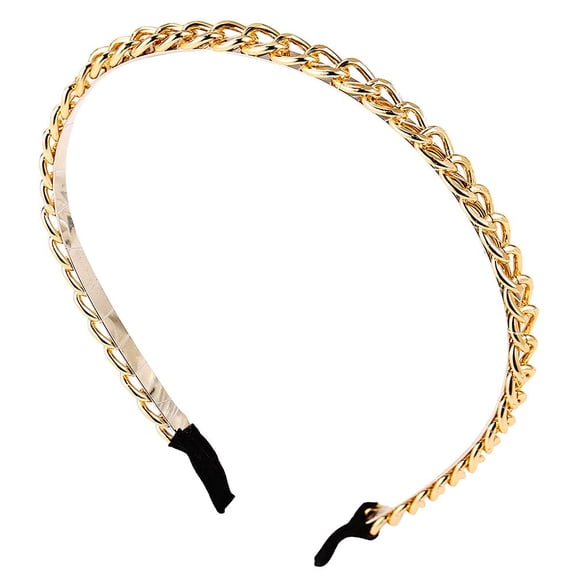 Thin Metal Headbands with Hoop Chain - Cute Headwear Hair Accessories for Women
