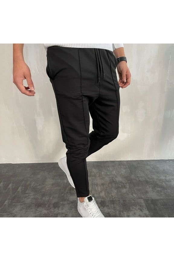 Thin No Zipper Pockets Breathable Casual Trousers Elasticity Men's Sports Pants Men's Pants