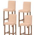 thumbnail image 1 of Thin Orange Striped Bar Stool Covers - Stretch Dining Chair Covers Set of 4, Farmhouse Modern Stripes Bar Chair Cover Removable Counter Stool Pub Chairs Slipcovers Protectors for Kitchen/Cafe, 1 of 9