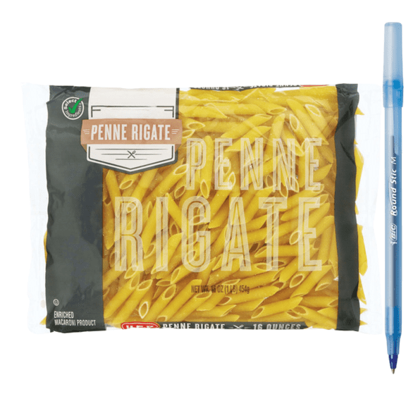 Thin Outer Ridges, Tubular Angled Ends Penne Rigate Pasta 16 Ounce,