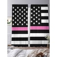 thumbnail image 1 of Thin Pink Sheer Curtains 96 inches Long 2 Panels Set Line Breast Cancer Awareness Women USA American Flag Tiers Sheers Rod Pocket Small Window Short Curtains for Kitchen Cafe, Each 52" W x 96" L, 1 of 7