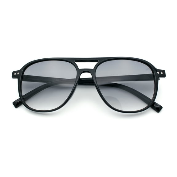 Thin Plastic Racer Boyfriend Retro Fashion Light Sunglasses Black - Smoke