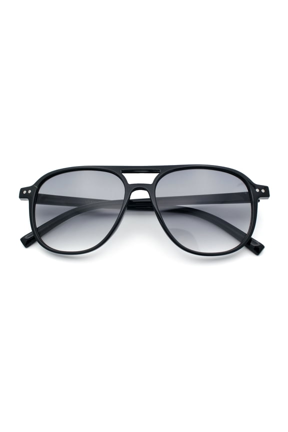 Thin Plastic Racer Boyfriend Retro Fashion Light Sunglasses Black - Smoke