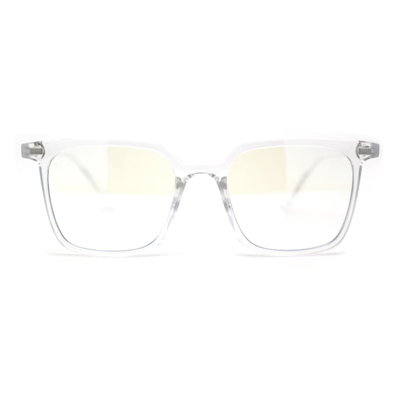 Thin Plastic Rectangular Horn Rim Blue Light Filtering Computer Eyeglasses Clear