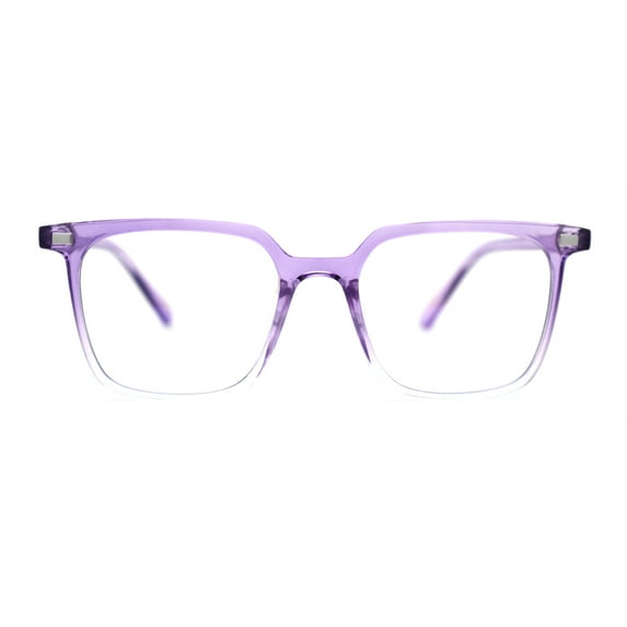 Thin Plastic Rectangular Horn Rim Blue Light Filtering Computer Eyeglasses Slate Clear