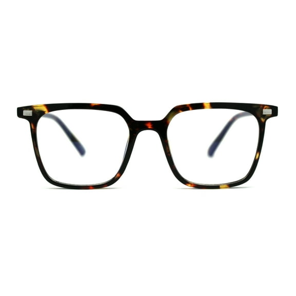 Thin Plastic Rectangular Horn Rim Blue Light Filtering Computer Eyeglasses Tortoise