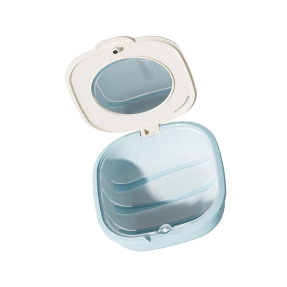 Thin Portable Retainer Case for Clear Aligners, Secure Lid Travel Storage Box with Detachable Design