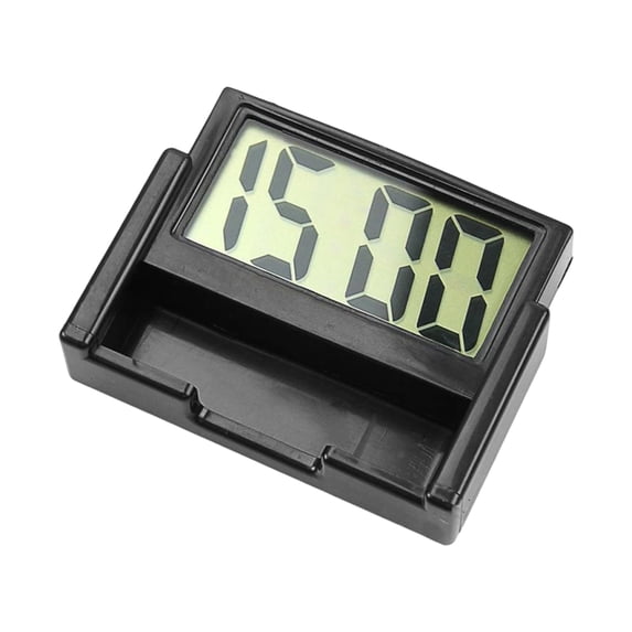 Thin Profile Car Electronic Clock with Large Digital Display Easy to Install Adhesive Backing for Dashboard Desktop Use