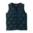 thumbnail image 1 of Thin Puffer Vest for Women Sleeveless Button Down Solid Padded Crewneck Cardigan Jacket with Pockets Army Green 4XL, 1 of 4