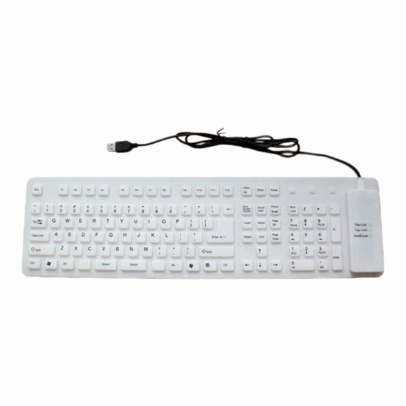 Thin Quiet Washable Computer Input Device Including Medium Length Connection Cord