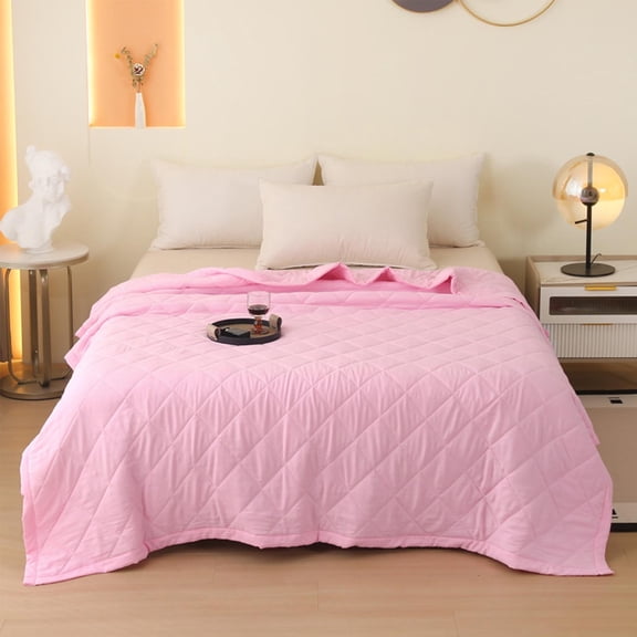InsCrazy Thin Quilt Air Conditioning Quilt Machine Washable Cotton Soft Lightweight For Night Sweats Summer Bedding