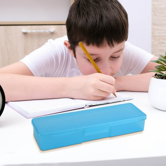 Thin Rectangle Storage Containers Box with Snap Closure for Pencils, Pens, Drill Bits, Office Supplies