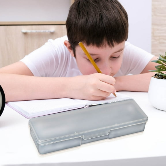 Thin Rectangle Storage Containers Box with Snap Closure for Pencils, Pens, Drill Bits, Office Supplies