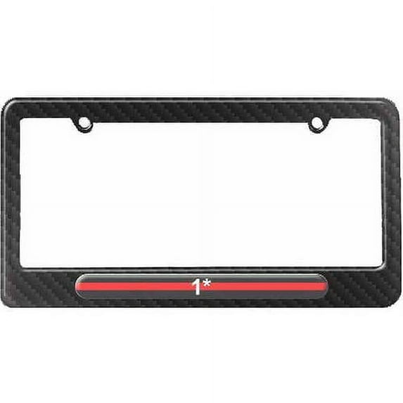 Thin Red Line 1 One Asterisk, Firefighter Firemen License Plate Tag Frame, Multiple Colors