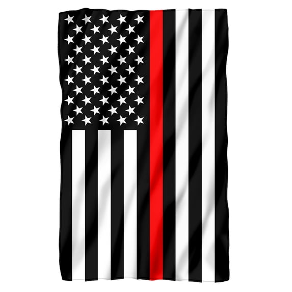 Thin Red Line American Flag Fleece Blanket 36' x 58'