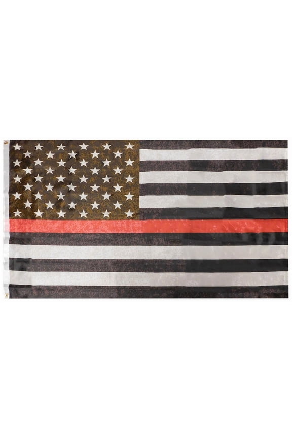 Thin Red Line Distressed American Flag 3 X 5 Ft Polyester Flag 100D