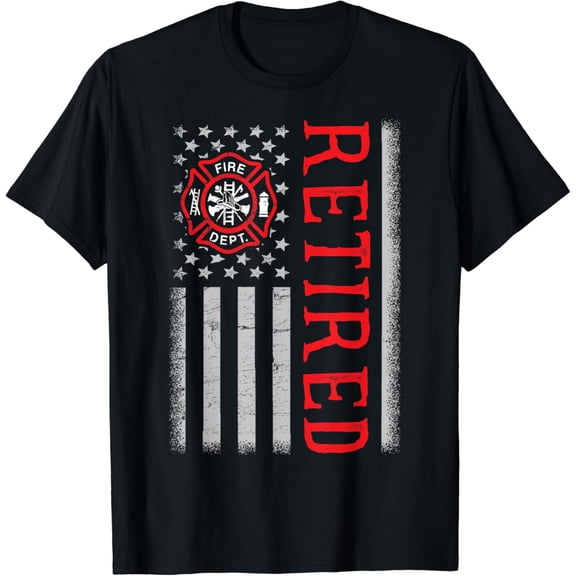 Thin Red Line Firefighter American Flag Retired Gift T-Shirt mens t shirt，black，women，funny，misfits，men，journey