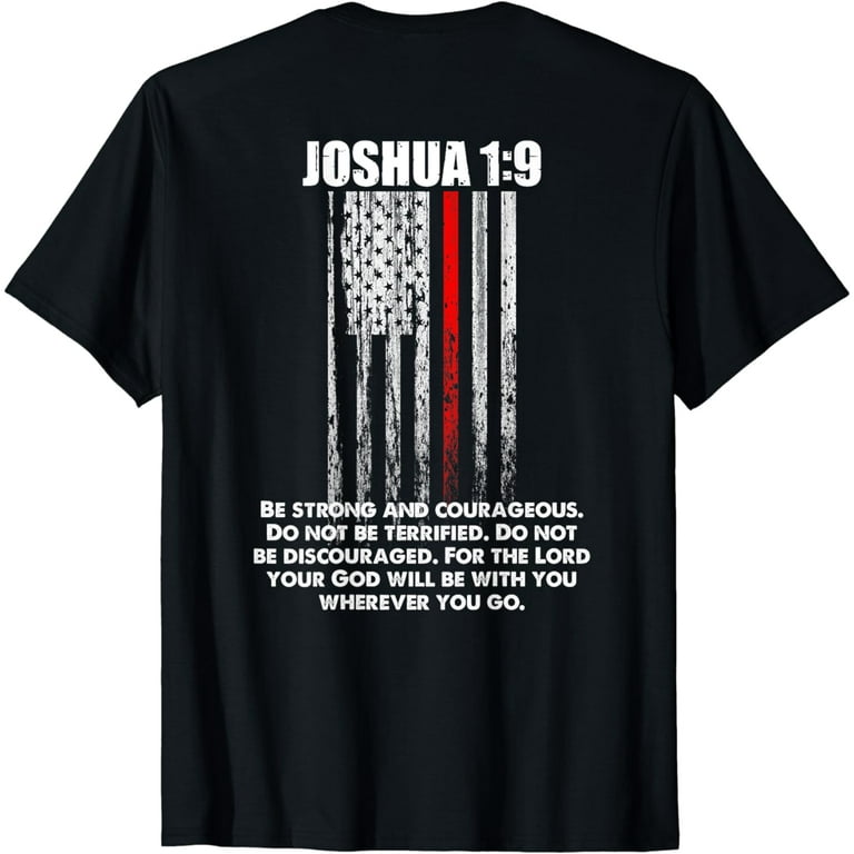 Thin Red Line Firefighter Bible Verse Christian T-Shirt Thin Red Line Firefighter Bible Verse Christian T-Shirt