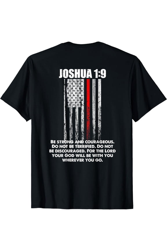 Thin Red Line Firefighter Bible Verse Christian T-Shirt