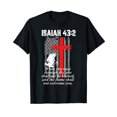 thumbnail image 1 of Thin Red Line Firefighter Cross Bible Verse American Flag T-Shirt Small, 1 of 5