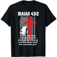 thumbnail image 1 of Thin Red Line Firefighter Cross Bible Verse American Flag T-Shirt, 1 of 5