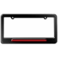 thumbnail image 1 of Thin Red Line, Firefighter Firemen License Plate Tag Frame, Multiple Colors, 1 of 1