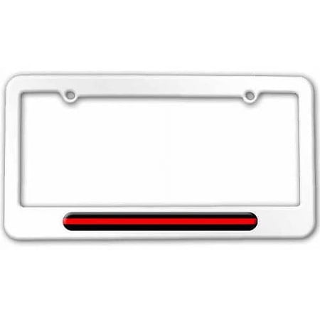 Thin Red Line, Firefighter Firemen License Plate Tag Frame, Multiple Colors