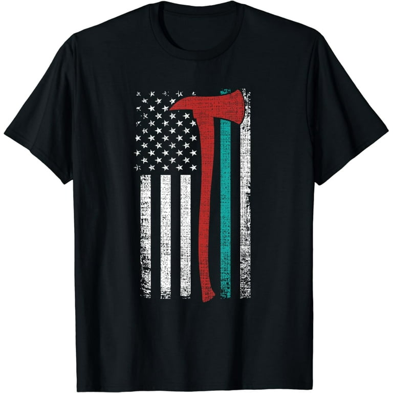 Thin Red Line Shirt: Firefighter American Flag Axe T-Shirt Thin Red Line Shirt: Firefighter American Flag Axe T-Shirt