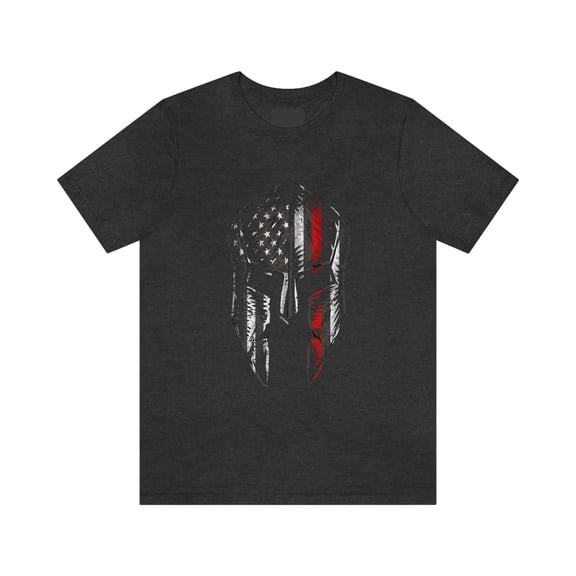 Thin Red Line Firefighter Support Spartan Helmet T-Shirt