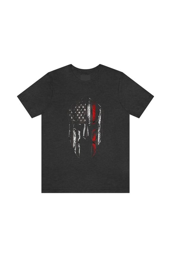 Thin Red Line Firefighter Support Spartan Helmet T-Shirt