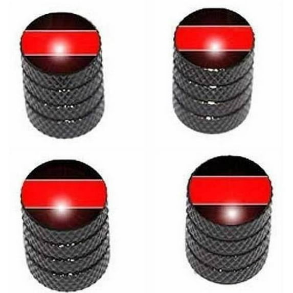 Thin Red Line Firemen Tire Rim Wheel Aluminum Valve Stem Caps, Multiple Colors