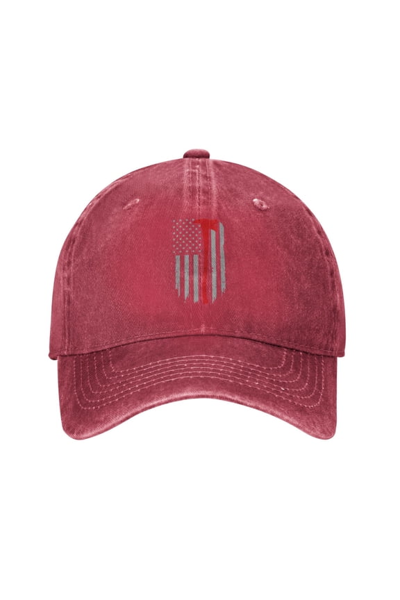 Thin Red Line Flag Firefighter Axe Adult Adjustable Classic Washed Casquette Cap Hat Baseball Cap For Man For Woman