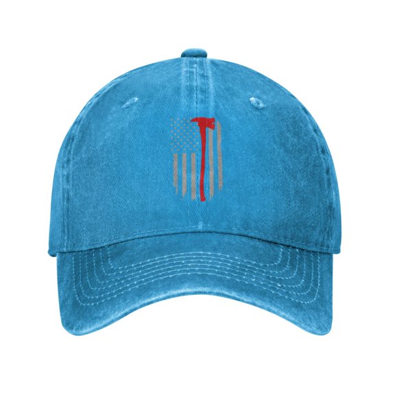 Thin Red Line Flag Firefighter Axe Adult Adjustable Classic Washed Casquette Cap Hat Baseball Cap For Man For Woman