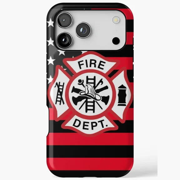 Thin Red Line Flag Firefighter First Responder Case for iPhone 11 12 13 14 15 16 17 Pro Max