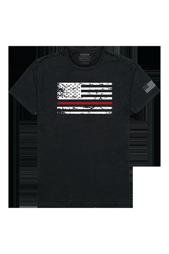 Thin Red Line Flag Tactical Graphics Tee, Black - 2X