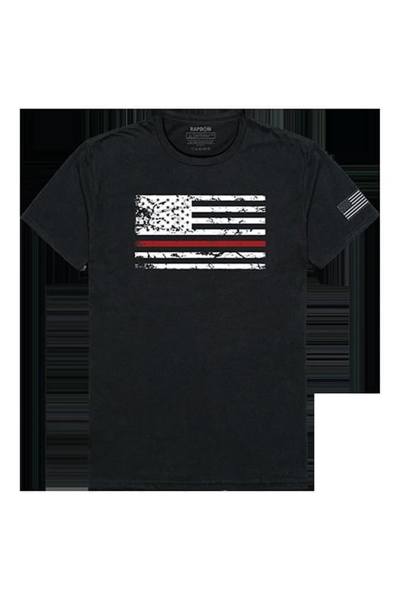 Thin Red Line Flag Tactical Graphics Tee, Black - Large