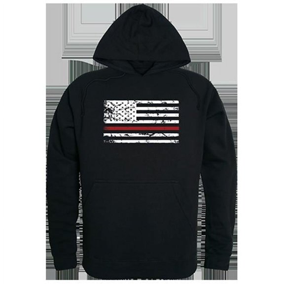 Thin Red Line Graphic Pullover Hoodie, Black - Large