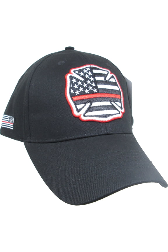 Thin Red Line Shield Flag Relaxed Mens Cap [Black - Adjustable]